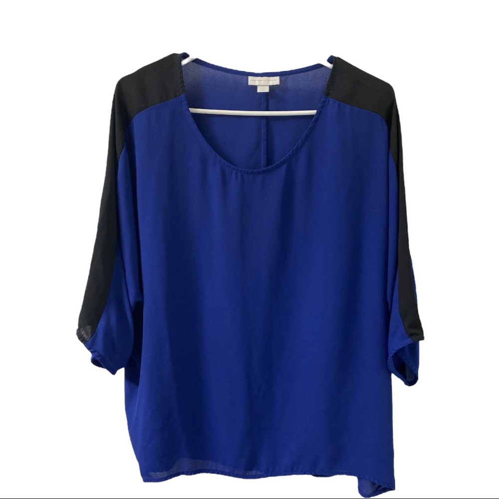 Blue and black blouse